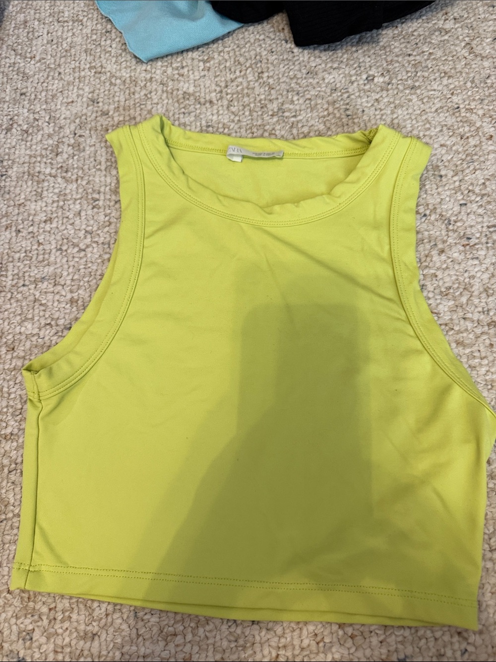 Zara Neon Lime Cropped Tank Top